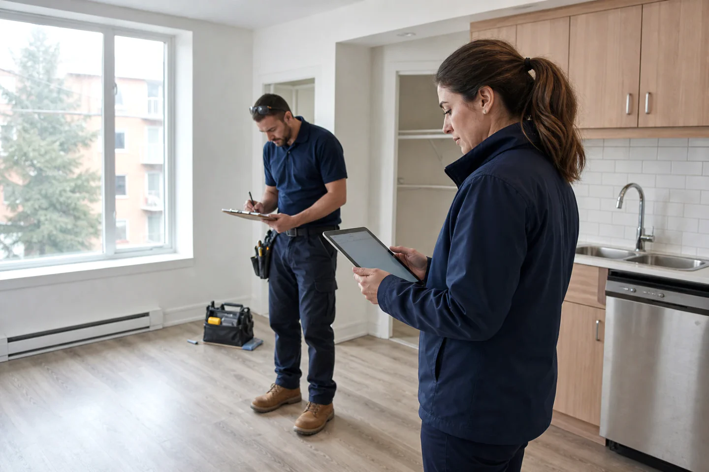 Commercial Cleaning team using Sidekick during a real working day