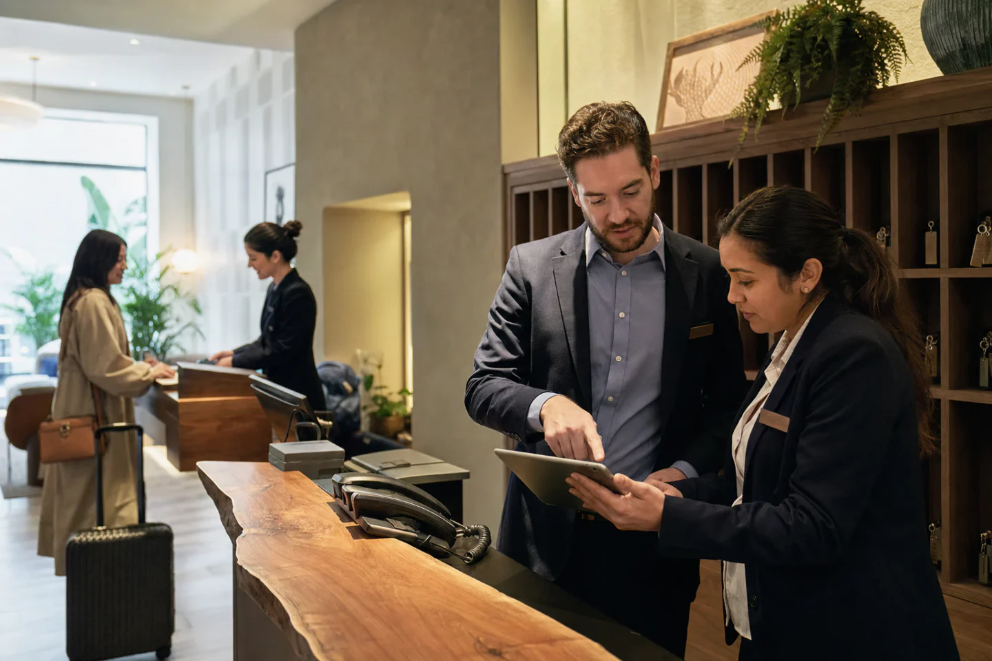 Hospitality team using Sidekick during a real working day
